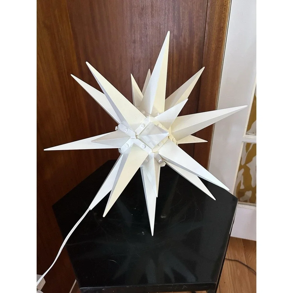 Vintage Moravian Star Light Lititz Folk Art Lantern Holiday Bethlehem Lamp 14